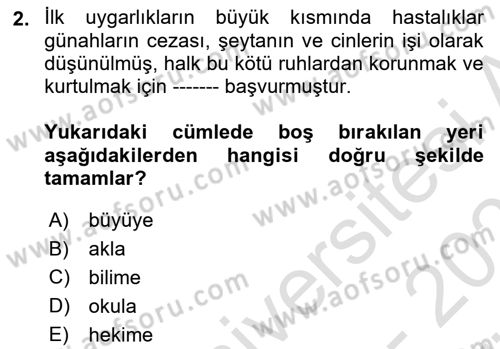 Sağlık Psikolojisi Dersi 2024 - 2025 Yılı (Vize) Ara Sınav Soruları 2. Soru