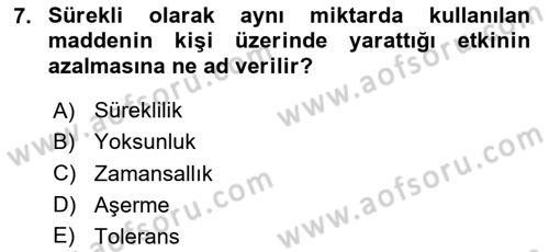 Sağlık Psikolojisi Dersi 2024 - 2025 Yılı (Final) Dönem Sonu Sınav Soruları 7. Soru