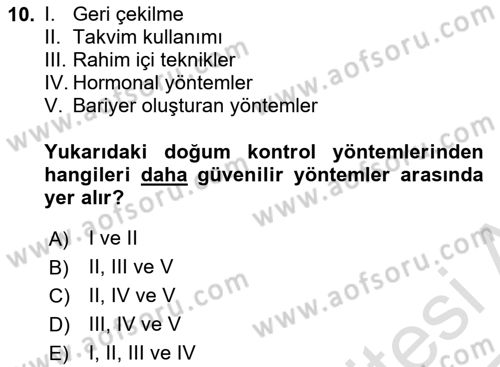 Sağlık Psikolojisi Dersi 2024 - 2025 Yılı Yaz Okulu Sınav Soruları 10. Soru