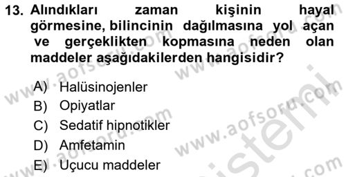 Sağlık Psikolojisi Dersi 2024 - 2025 Yılı Yaz Okulu Sınav Soruları 13. Soru