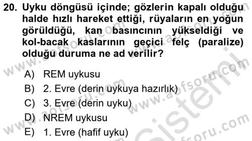 Sağlık Psikolojisi Dersi 2025 - 2026 Yılı (Vize) Ara Sınav Soruları 20. Soru