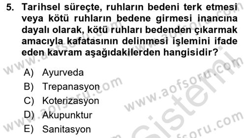 Sağlık Psikolojisi Dersi 2025 - 2026 Yılı (Vize) Ara Sınav Soruları 5. Soru