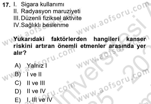 Sağlık Psikolojisi Dersi 2025 - 2026 Yılı (Final) Dönem Sonu Sınav Soruları 17. Soru