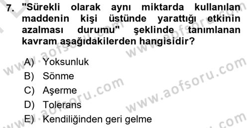 Sağlık Psikolojisi Dersi 2025 - 2026 Yılı (Final) Dönem Sonu Sınav Soruları 7. Soru