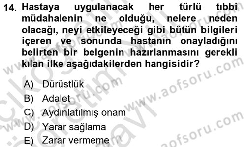 Sağlık İşletmelerinde Davranış Dersi 2020 - 2021 Yılı Yaz Okulu Sınav Soruları 14. Soru