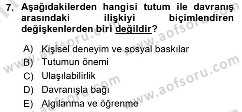 Sağlık İşletmelerinde Davranış Dersi 2021 - 2022 Yılı (Vize) Ara Sınav Soruları 7. Soru