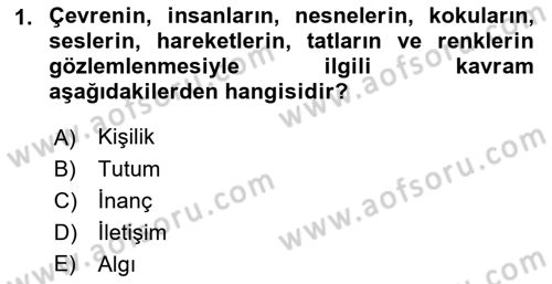 Sağlık İşletmelerinde Davranış Dersi 2021 - 2022 Yılı (Final) Dönem Sonu Sınav Soruları 1. Soru