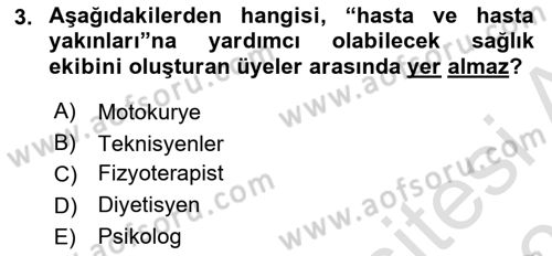 Sağlık İşletmelerinde Davranış Dersi 2021 - 2022 Yılı (Final) Dönem Sonu Sınav Soruları 3. Soru