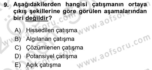 Sağlık İşletmelerinde Davranış Dersi 2021 - 2022 Yılı (Final) Dönem Sonu Sınav Soruları 9. Soru