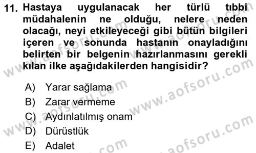Sağlık İşletmelerinde Davranış Dersi 2021 - 2022 Yılı Yaz Okulu Sınav Soruları 11. Soru