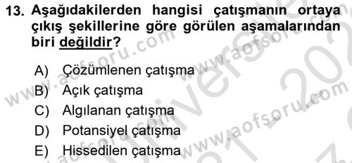 Sağlık İşletmelerinde Davranış Dersi 2021 - 2022 Yılı Yaz Okulu Sınav Soruları 13. Soru