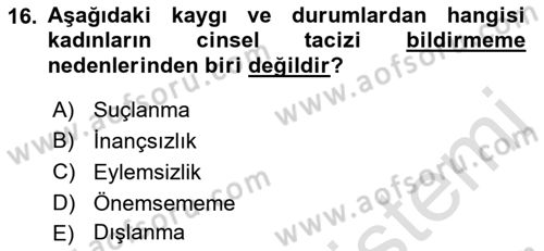 Sağlık İşletmelerinde Davranış Dersi 2021 - 2022 Yılı Yaz Okulu Sınavı 16. Soru