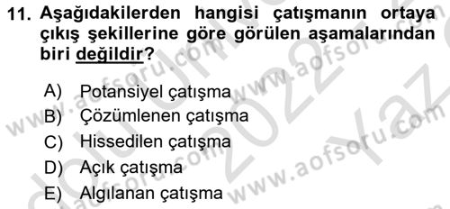 Sağlık İşletmelerinde Davranış Dersi 2022 - 2023 Yılı Yaz Okulu Sınav Soruları 11. Soru