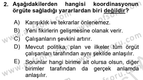 Sağlık İşletmelerinde Davranış Dersi 2022 - 2023 Yılı Yaz Okulu Sınav Soruları 2. Soru