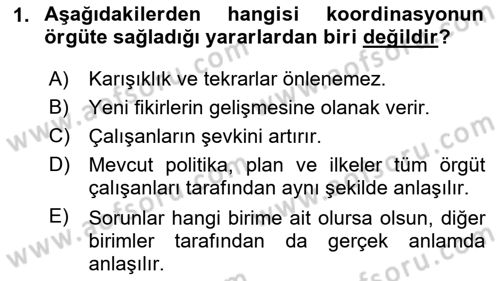 Sağlık İşletmelerinde Davranış Dersi 2023 - 2024 Yılı (Final) Dönem Sonu Sınav Soruları 1. Soru