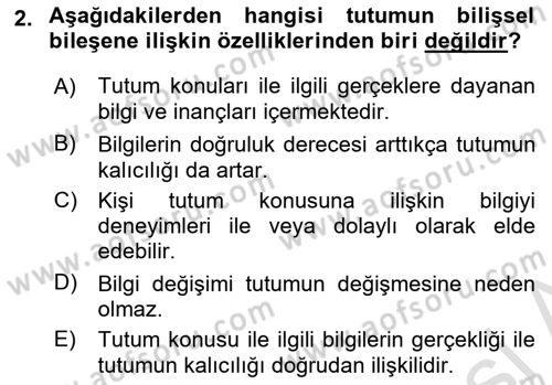 Sağlık İşletmelerinde Davranış Dersi 2023 - 2024 Yılı Yaz Okulu Sınav Soruları 2. Soru