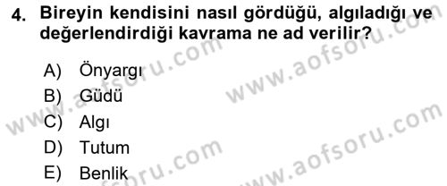 Sağlık İşletmelerinde Davranış Dersi 2024 - 2025 Yılı (Vize) Ara Sınav Soruları 4. Soru
