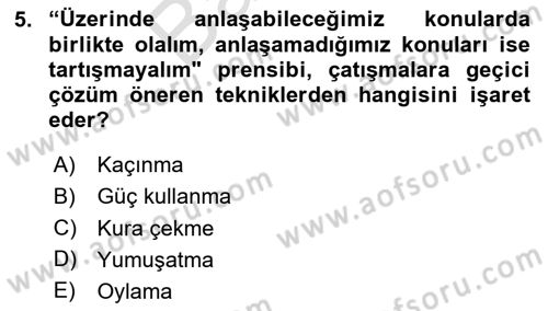 Sağlık İşletmelerinde Davranış Dersi 2024 - 2025 Yılı (Final) Dönem Sonu Sınav Soruları 5. Soru