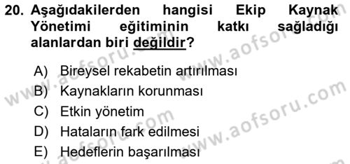 Sağlık İşletmelerinde Davranış Dersi 2025 - 2026 Yılı (Vize) Ara Sınav Soruları 20. Soru