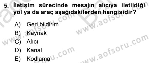 Sağlık İşletmelerinde Davranış Dersi 2025 - 2026 Yılı (Vize) Ara Sınav Soruları 5. Soru