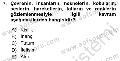 Sağlık İşletmelerinde Davranış Dersi 2025 - 2026 Yılı (Vize) Ara Sınav Soruları 7. Soru