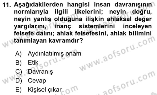 Sağlık İşletmelerinde Davranış Dersi 2025 - 2026 Yılı (Final) Dönem Sonu Sınav Soruları 11. Soru