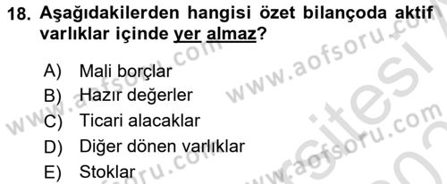 Sağlık İşletmeciliği 2 Dersi 2020 - 2021 Yılı Yaz Okulu Sınav Soruları 18. Soru