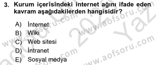 Sağlık İşletmeciliği 2 Dersi 2020 - 2021 Yılı Yaz Okulu Sınav Soruları 3. Soru