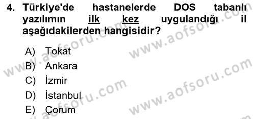 Sağlık İşletmeciliği 2 Dersi 2020 - 2021 Yılı Yaz Okulu Sınav Soruları 4. Soru