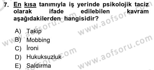 Sağlık İşletmeciliği 2 Dersi 2020 - 2021 Yılı Yaz Okulu Sınav Soruları 7. Soru