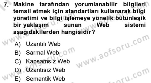 Sağlık İşletmeciliği 2 Dersi 2021 - 2022 Yılı (Vize) Ara Sınav Soruları 7. Soru