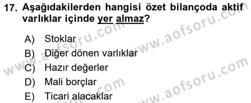 Sağlık İşletmeciliği 2 Dersi 2021 - 2022 Yılı Yaz Okulu Sınav Soruları 17. Soru
