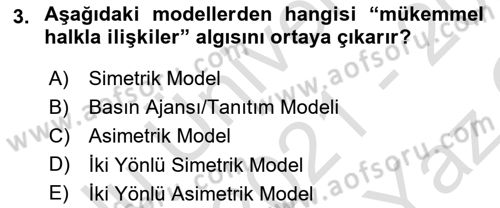 Sağlık İşletmeciliği 2 Dersi 2021 - 2022 Yılı Yaz Okulu Sınav Soruları 3. Soru