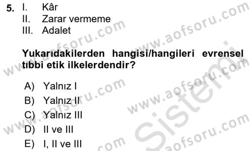 Sağlık İşletmeciliği 2 Dersi 2021 - 2022 Yılı Yaz Okulu Sınav Soruları 5. Soru