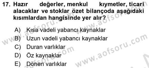 Sağlık İşletmeciliği 2 Dersi 2022 - 2023 Yılı Yaz Okulu Sınav Soruları 17. Soru