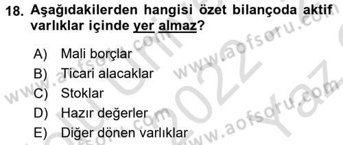 Sağlık İşletmeciliği 2 Dersi 2022 - 2023 Yılı Yaz Okulu Sınav Soruları 18. Soru