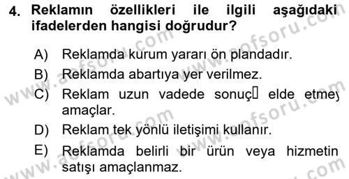 Sağlık İşletmeciliği 2 Dersi 2023 - 2024 Yılı (Vize) Ara Sınav Soruları 4. Soru