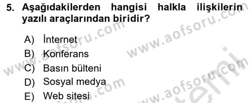 Sağlık İşletmeciliği 2 Dersi 2023 - 2024 Yılı (Vize) Ara Sınav Soruları 5. Soru