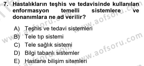Sağlık İşletmeciliği 2 Dersi 2023 - 2024 Yılı (Vize) Ara Sınav Soruları 7. Soru