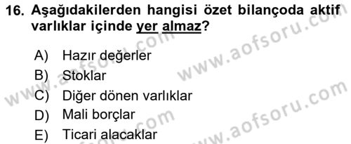 Sağlık İşletmeciliği 2 Dersi 2023 - 2024 Yılı Yaz Okulu Sınav Soruları 16. Soru