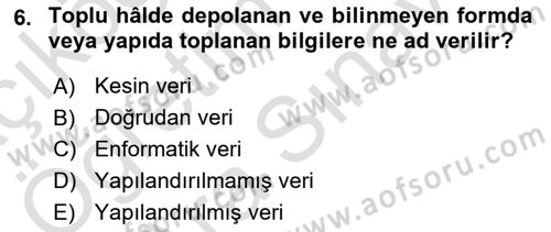 Sağlık İşletmeciliği 2 Dersi 2024 - 2025 Yılı (Vize) Ara Sınav Soruları 6. Soru