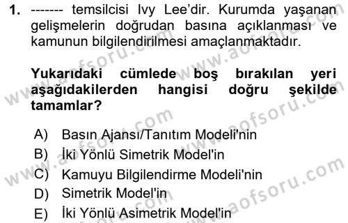 Sağlık İşletmeciliği 2 Dersi 2024 - 2025 Yılı (Final) Dönem Sonu Sınav Soruları 1. Soru