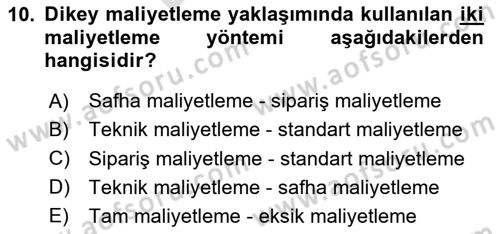 Sağlık İşletmeciliği 2 Dersi 2024 - 2025 Yılı (Final) Dönem Sonu Sınav Soruları 10. Soru