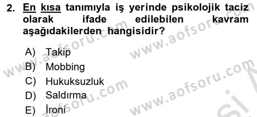 Sağlık İşletmeciliği 2 Dersi 2024 - 2025 Yılı (Final) Dönem Sonu Sınav Soruları 2. Soru