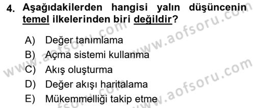 Sağlık İşletmeciliği 2 Dersi 2024 - 2025 Yılı (Final) Dönem Sonu Sınav Soruları 4. Soru