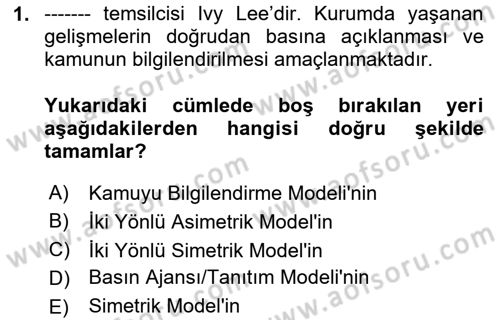 Sağlık İşletmeciliği 2 Dersi 2024 - 2025 Yılı Yaz Okulu Sınav Soruları 1. Soru