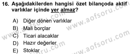 Sağlık İşletmeciliği 2 Dersi 2024 - 2025 Yılı Yaz Okulu Sınav Soruları 16. Soru