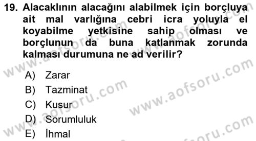 Sağlık İşletmeciliği 2 Dersi 2024 - 2025 Yılı Yaz Okulu Sınav Soruları 19. Soru