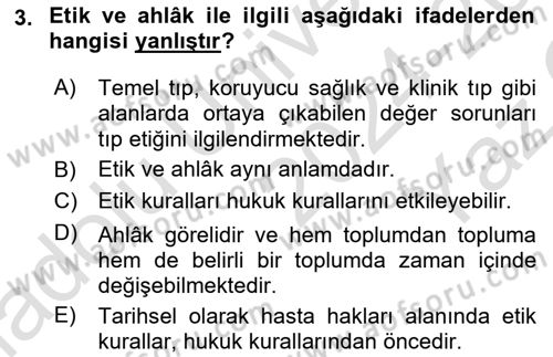 Sağlık İşletmeciliği 2 Dersi 2024 - 2025 Yılı Yaz Okulu Sınav Soruları 3. Soru