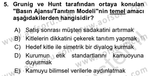 Sağlık İşletmeciliği 2 Dersi 2025 - 2026 Yılı (Vize) Ara Sınav Soruları 5. Soru